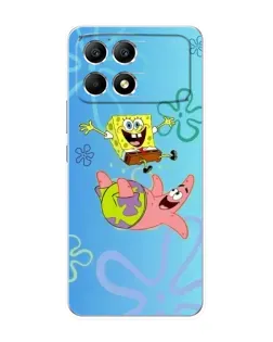 Чехол для Xiaomi POCO F6 с картинкой «Спанч Боб и Патрик»