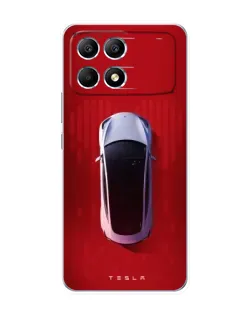 Чохол для Xiaomi POCO F6 з картинкою «Tesla Top View»