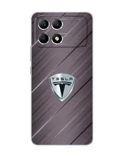 Чохол для Xiaomi POCO F6 з картинкою «Металева текстура Tesla»