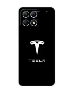 Чохол для Xiaomi POCO F6 з картинкою «Tesla White Logo»