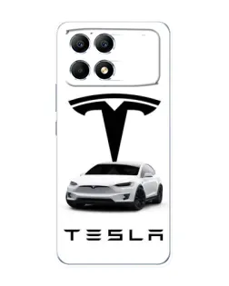 Чохол для Xiaomi POCO F6 з картинкою «Tesla White Style»