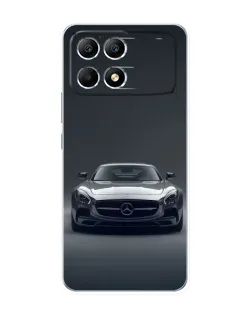 Чехол для Xiaomi POCO F6 с картинкой «Mercedes на черном»