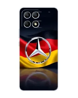 Чехол для Xiaomi POCO F6 с картинкой «Mercedes — флаг Германии»