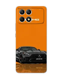 Чехол для Xiaomi POCO F6 с картинкой «Оранжевый Mercedes AMG»