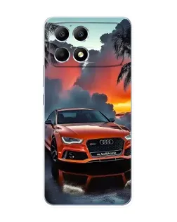 Чехол для Xiaomi POCO F6 с картинкой «Audi — закат»