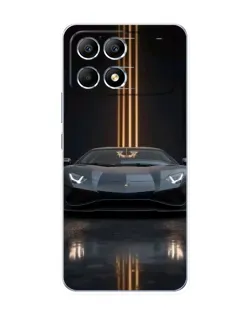 Чохол для Xiaomi POCO F6 з картинкою «Lamborghini золоті лінії»