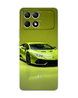 Чохол для Xiaomi POCO F6 з картинкою «Салатовий Lamborghini Huracan»