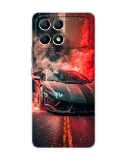 Чохол для Xiaomi POCO F6 з картинкою «Lamborghini червоний дим»
