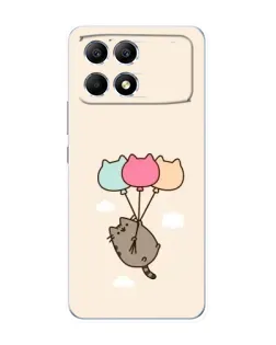 Чехол для Xiaomi POCO F6 с картинкой «Пушин на шариках»