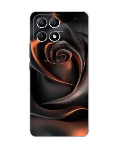 Чехол для Xiaomi POCO F6 с картинкой «Шелковая черная роза»