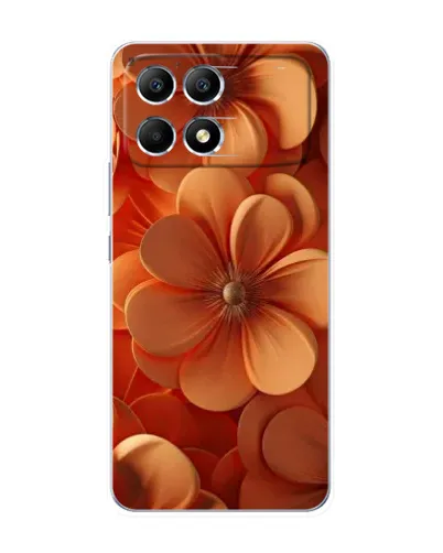 Чехол для Xiaomi POCO F6 с картинкой «Оранжевый макро цветок»