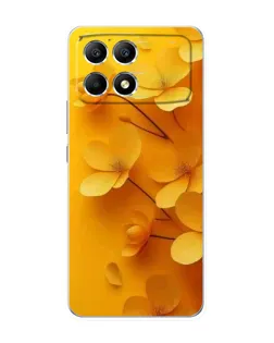 Чехол для Xiaomi POCO F6 с картинкой «Золотые лепестки»