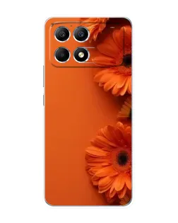 Чехол для Xiaomi POCO F6 с картинкой «Оранжевые герберы»