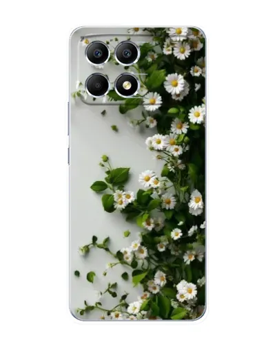 Чехол для Xiaomi POCO F6 с картинкой «Ветка мелких белых цветов»