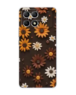 Чехол для Xiaomi POCO F6 с картинкой «Узор из маленьких подсолнухов»
