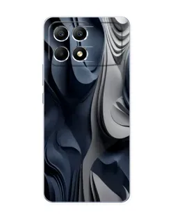 Чохол для Xiaomi POCO F6 з картинкою «Об'ємні сині складки»