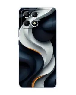 Чохол для Xiaomi POCO F6 з картинкою «Об'ємні чорно-білі стрічки»