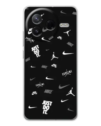Чехол для Xiaomi POCO F7 Pro с картинкой «Nike Black Pattern»