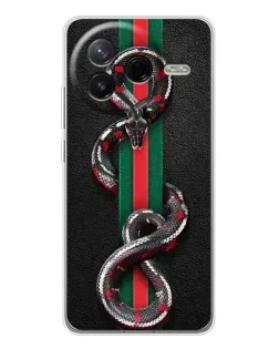 Чехол для Xiaomi POCO F7 Pro с картинкой «Gucci — змея на полосе» Чехол для Xiaomi POCO F7 Pro с картинкой «Gucci — змея на полосе»