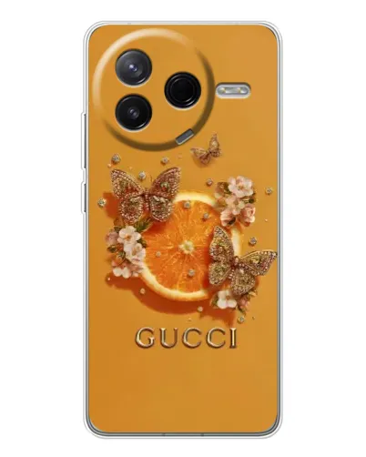 Чехол для Xiaomi POCO F7 Pro с картинкой «Gucci — золотые бабочки» Чехол для Xiaomi POCO F7 Pro с картинкой «Gucci — золотые бабочки»