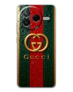 Чехол для Xiaomi POCO F7 Pro с картинкой «Gucci — фирменная полоса и золото» Чехол для Xiaomi POCO F7 Pro с картинкой «Gucci — фирменная полоса и золото»