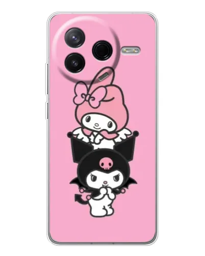 Чехол для Xiaomi POCO F7 Pro с картинкой «My Melody и Kuromi» Чехол для Xiaomi POCO F7 Pro с картинкой «My Melody и Kuromi»