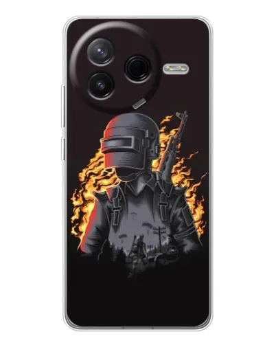 Чехол для Xiaomi POCO F7 Pro с картинкой «PUBG — огненный силуэт» Чехол для Xiaomi POCO F7 Pro с картинкой «PUBG — огненный силуэт»