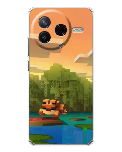 Чехол для Xiaomi POCO F7 Pro с картинкой «Майнкрафт закат солнца»