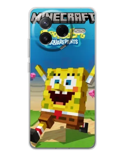 Чехол для Xiaomi POCO F7 Pro с картинкой «Губка Боб Minecraft» Чехол для Xiaomi POCO F7 Pro с картинкой «Губка Боб Minecraft»