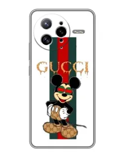 Чохол для Xiaomi POCO F7 Ultra з картинкою «Міккі Маус Gucci — смуги»