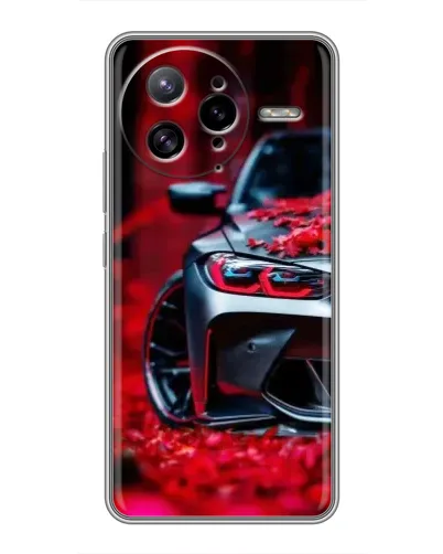 Чехол для Xiaomi POCO F7 Ultra с картинкой «Спортивная BMW и цветы»