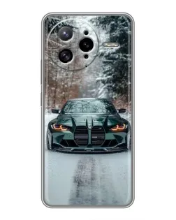 Чехол для Xiaomi POCO F7 Ultra с картинкой «BMW в зимнем лесу»