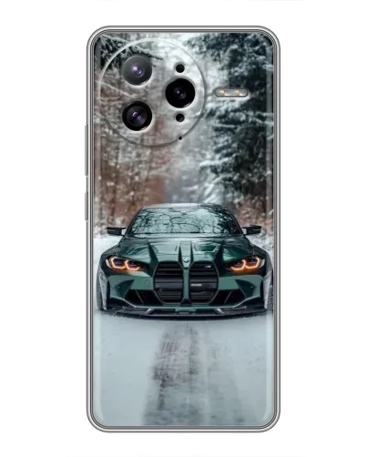 Чехол для Xiaomi POCO F7 Ultra с картинкой «BMW в зимнем лесу»