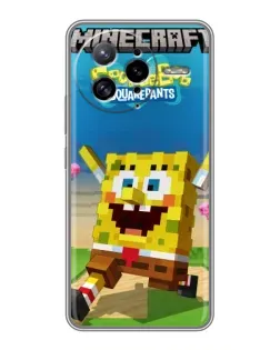Чохол для Xiaomi POCO F7 Ultra з картинкою «Губка Боб Minecraft»