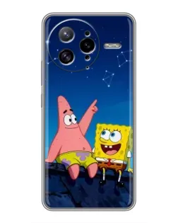 Чехол для Xiaomi POCO F7 Ultra с картинкой «Губка Боб и Патрик ночью»
