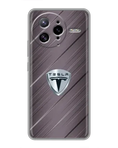 Чехол для Xiaomi POCO F7 Ultra с картинкой «Металлическая текстура Tesla»