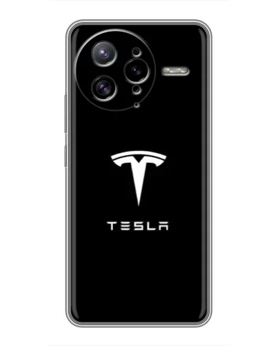 Чехол для Xiaomi POCO F7 Ultra с картинкой «Tesla White Logo»