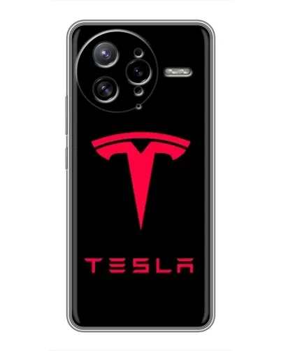 Чехол для Xiaomi POCO F7 Ultra с картинкой «Tesla Red Logo»