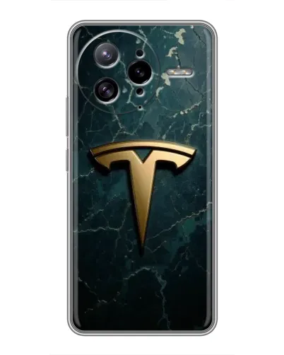Чехол для Xiaomi POCO F7 Ultra с картинкой «Мраморная Tesla Gold»