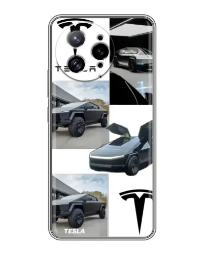 Чехол для Xiaomi POCO F7 Ultra с картинкой «Коллаж Cybertruck Tesla»