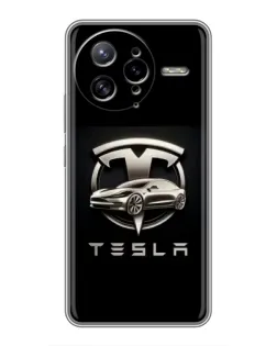 Чехол для Xiaomi POCO F7 Ultra с картинкой «Tesla — серебристое авто» Чехол для Xiaomi POCO F7 Ultra с картинкой «Tesla — серебристое авто»
