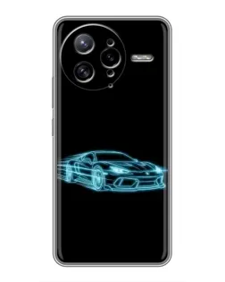 Чехол для Xiaomi POCO F7 Ultra с картинкой «Неоновый контур Lamborghini»