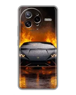 Чехол для Xiaomi POCO F7 Ultra с картинкой «Lamborghini в огне»