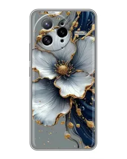 Чохол для Xiaomi POCO F7 Ultra з картинкою «Біла квітка та золотий флюїд»