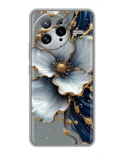 Чехол для Xiaomi POCO F7 Ultra с картинкой «Белый цветок и золотой флюид» Чехол для Xiaomi POCO F7 Ultra с картинкой «Белый цветок и золотой флюид»