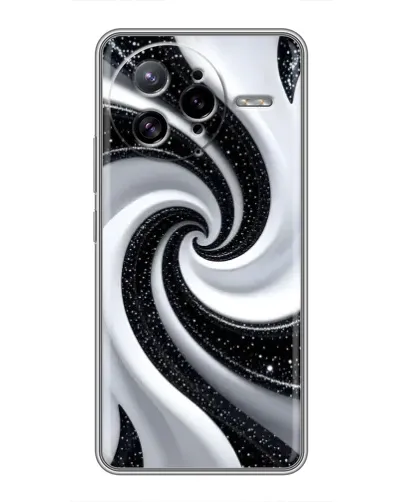 Чехол для Xiaomi POCO F7 Ultra с картинкой «Черно-белая спираль»