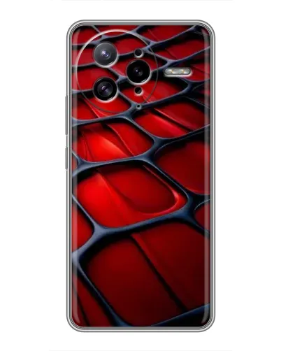 Чехол для Xiaomi POCO F7 Ultra с картинкой «Красная глянцевая сетка»