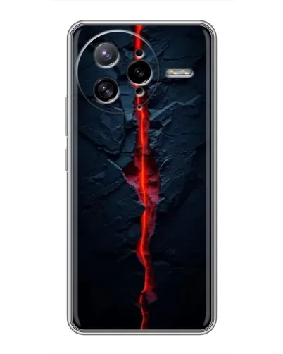 Чехол для Xiaomi POCO F7 Ultra с картинкой «Kрасная лавовая трещина»