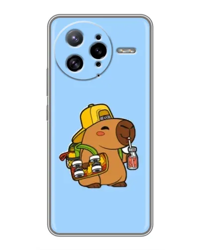 Чехол для Xiaomi POCO F7 Ultra с картинкой «Капибара на скейте»