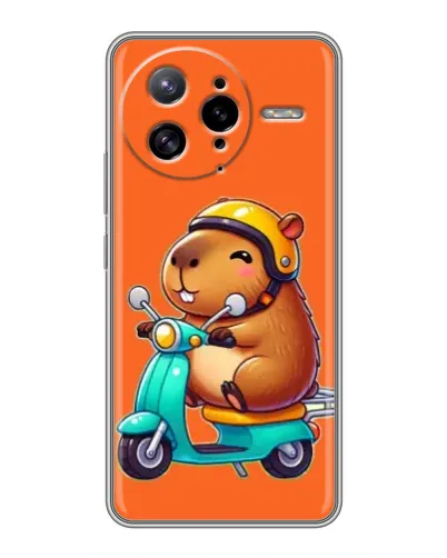 Чехол для Xiaomi POCO F7 Ultra с картинкой «Капибара на скутере»